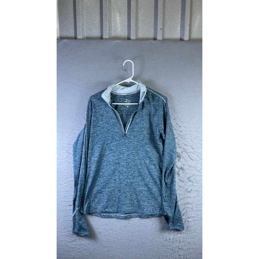 Nike Running Shirt Mens Medium Blue Excellent Dri-FIT 1/2 Zip Pullover Top